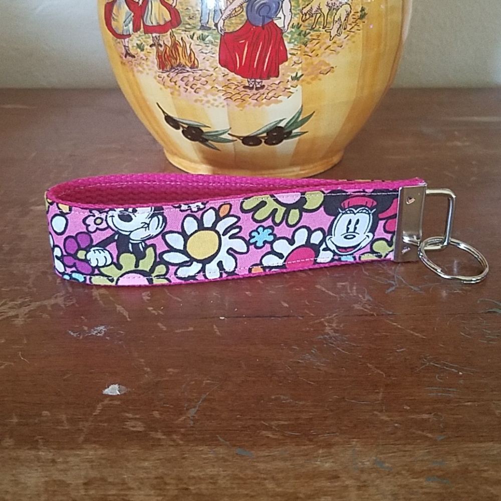 Just Mousin' Around 1.25" Key Fob Mickey Minnie